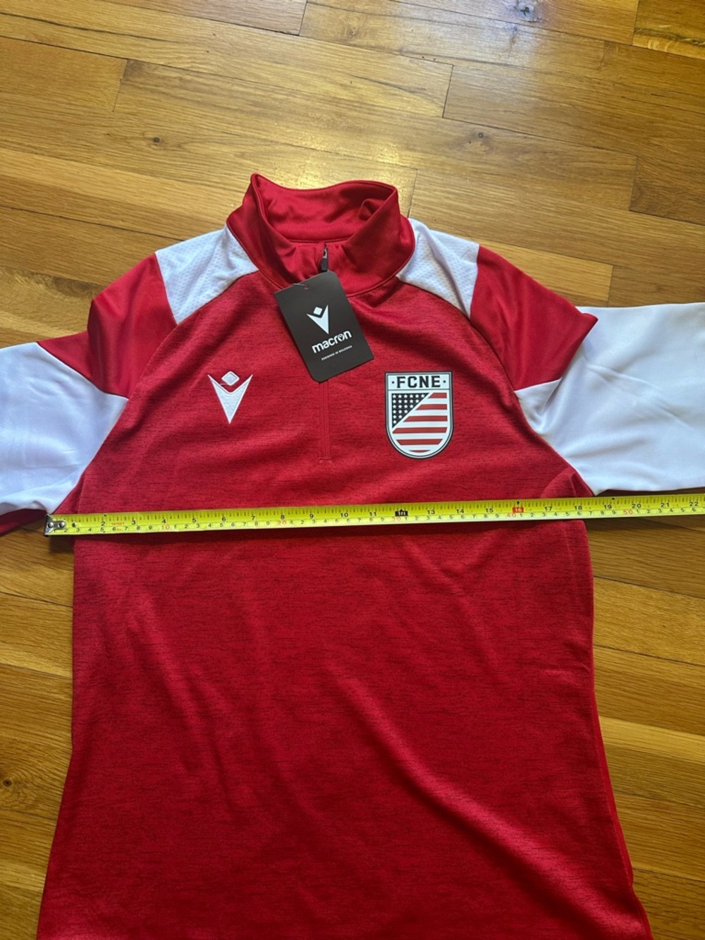 MACRON Red and White FCNE Quarter-Zip Pullover - Picture 8 of 9